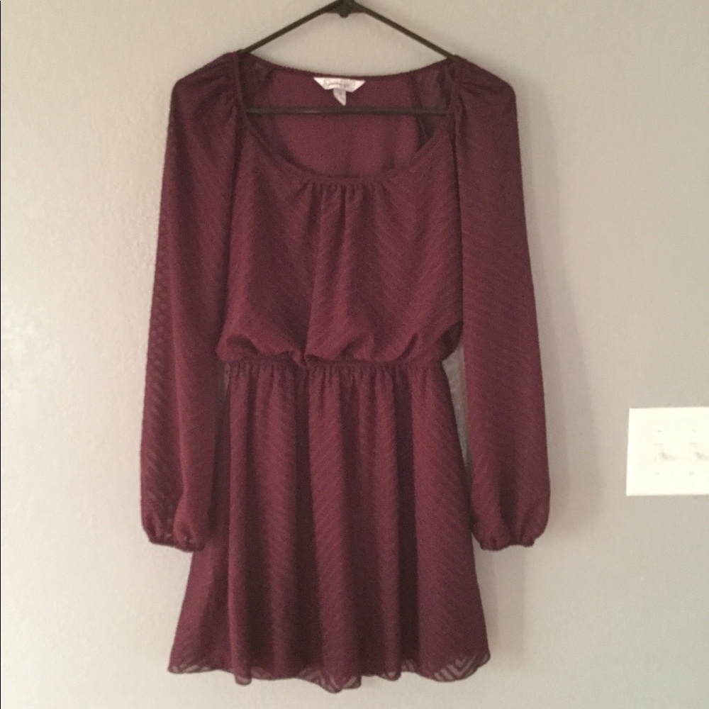 Maroon/plum long sleeve dress